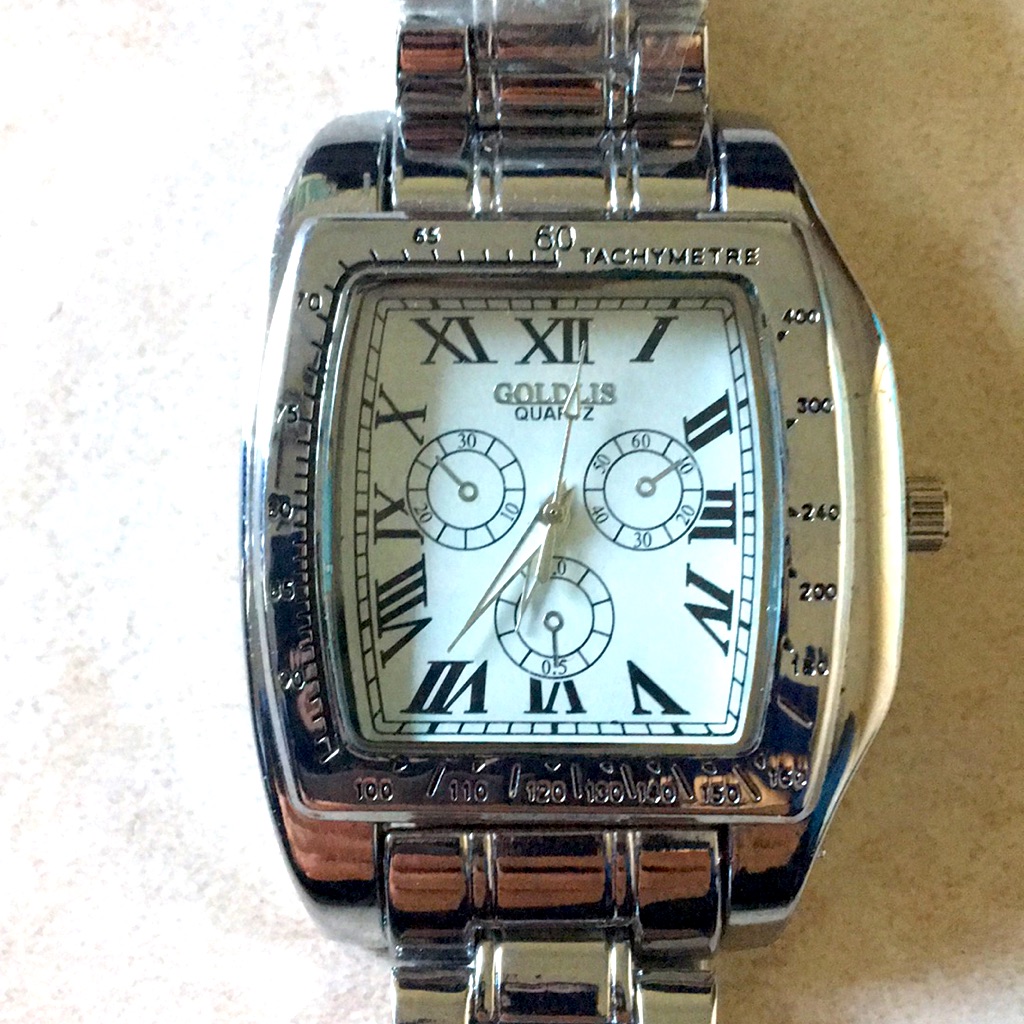 Mens Stainless Steel White Dial Watch